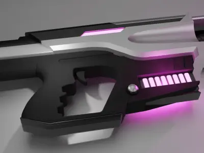 Low-poly Sci-Fi Riffle Strom Low-poly 3D model