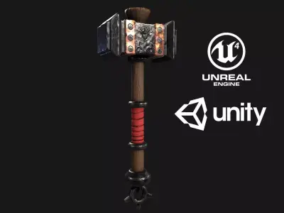 Stylized Hammer V2 PBR Modeling Free low-poly 3D model