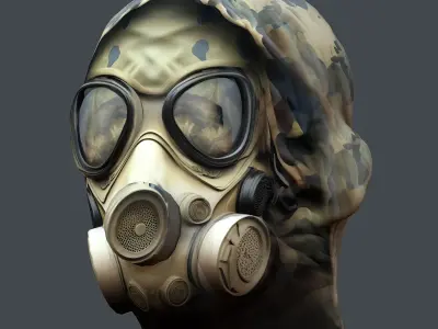 Gas mask helmet 3d model military combat Low-poly 3D model Low-poly 3D model purchase