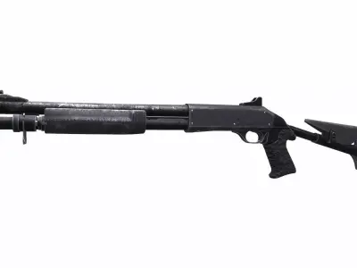 Benelli M4 Shotgun Free low-poly 3D model