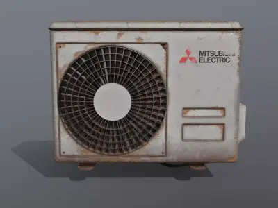Rusty Aircon Unit Low-poly 3D model