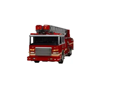 Modern Fire Truck Heavy Duty Firefighting Emergency Vehicle 3D model