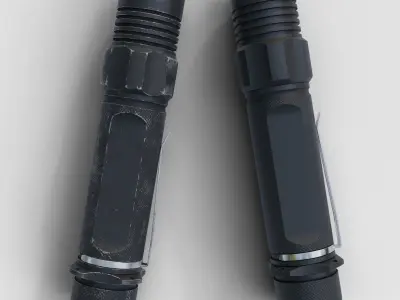 Generic Tactical Flashlight Low-poly 3D model