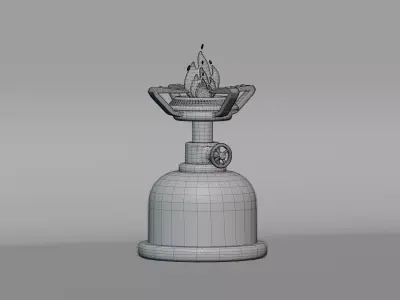 Camping stove Low-poly 3D model