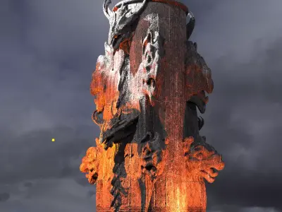 Sacrifice Underworld throne Pillar 2   3D model
