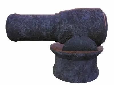 Bronze Cannon - Game Ready Low-poly 3D model