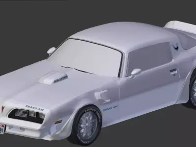 1977 Pontiac Firebird Trans AM Ready for game Low-poly 3D model
