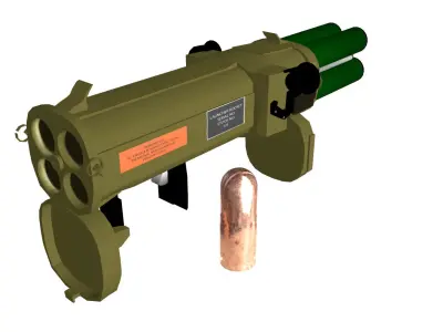 3D Rocket Launcher RIgged Low-poly 3D model