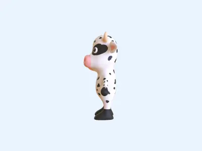 High-Quality 3D Cute Cow for Games Low-poly 3D model