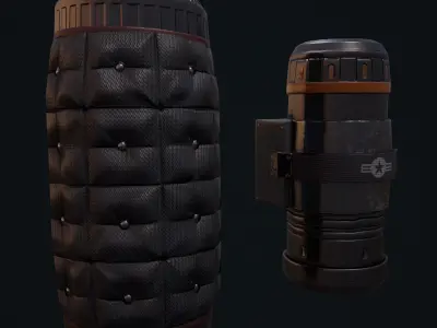 Grenade PBR low-poly 3d model launcher - launcher Low-poly 3D model