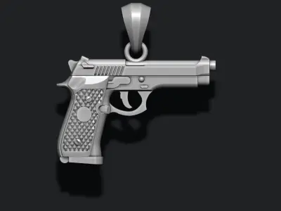 Gun pendant 3D print model