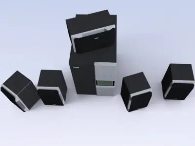 Ms industrial speaker system asset Free low-poly 3D model