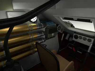 T-34 85 Interior Engine Bay Full HDRI Winter Camo 3D model