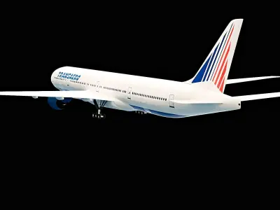 Tu-214 transaero Low-poly 3D model