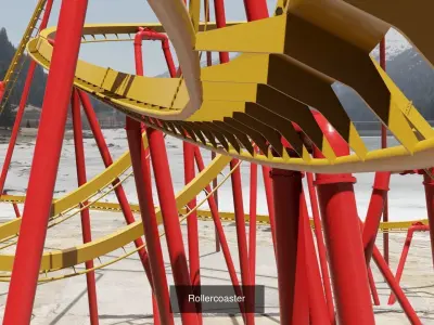 Two rollercoaster 3D Model Pack shop