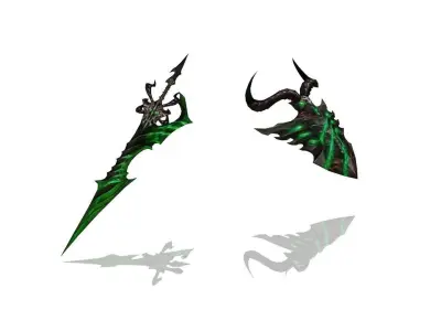Pure Evil - Sword and Shield Low-poly 3D model