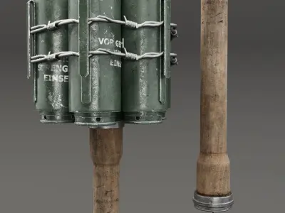 Anti-Tank Grenade shaded Maya 3D model