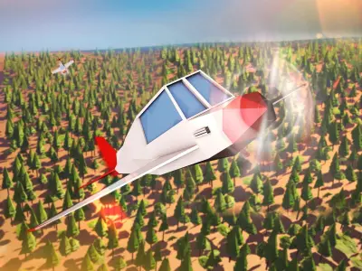 Cartoon Low Poly Plane Free low-poly 3D model