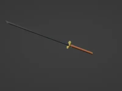 Simple Samurai Sword - Katana Free low-poly 3D model