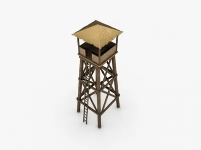 Watchtower wooden watch tower 3D model