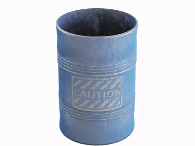 Old Steel Barrel 04  Low-poly 3D model