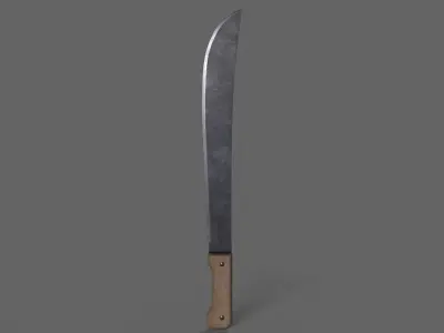 PBR Machete V2a Low-poly 3D model