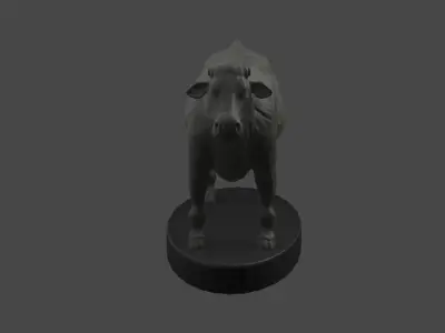 Cow with half body muscle Free 3D print model