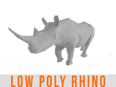 Rhino Low Poly Rhinoceros Lowpoly  Low-poly 3D model