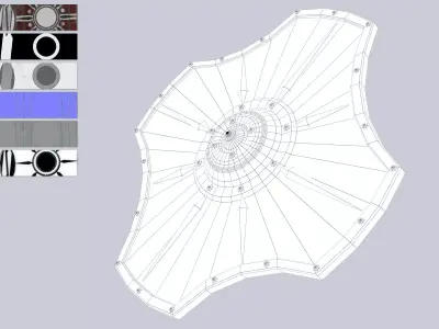 Viking shield Low-poly 3D model 7