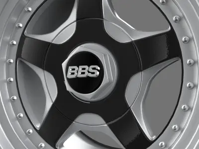 BBS RF wheel with tire Low-poly 3D model