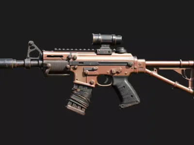 Post-Apocalyptic Assault Rifle 3D model