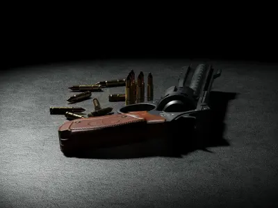 DRAKO 44 Semi Automatic Pistol Low-poly 3D model