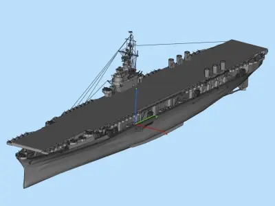 Large surface ship Low-poly 3D model