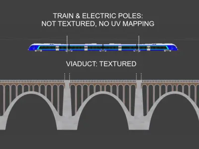 Viaduct with Stadler Flirt 3D model