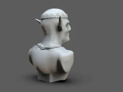 The Elf Bust 3D print model