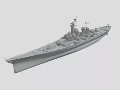 USS Ohio US Navy Battleship 3D print model
