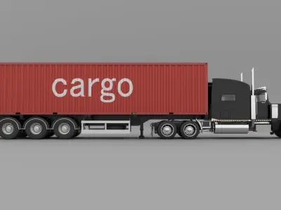 Peterbilt-379 Container 3D model