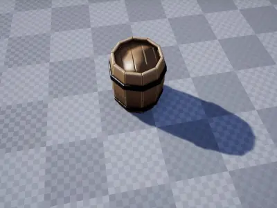 Stylized Medieval Barrel Low-poly 3D model