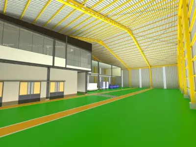 Industrial Metal Hangar 3D model from CGTrader