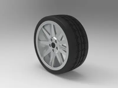 RIM-JANT silver wheel Low-poly 3D model