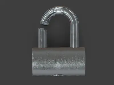 Broken Padlock Low-poly 3D model