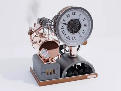 Steampunk Clock 3D model