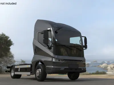 Electric Black Truck No Cargo 3D model
