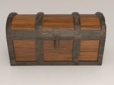 Vintage chest Low-poly 3D model purchase
