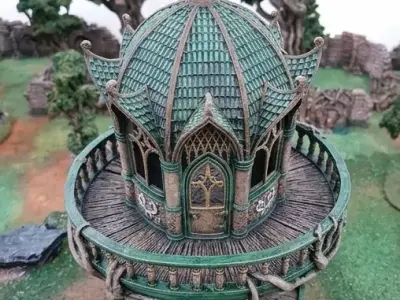 Gothic Elven Treehouse Tower Fantasy Tabletop Scenery STL 3D model