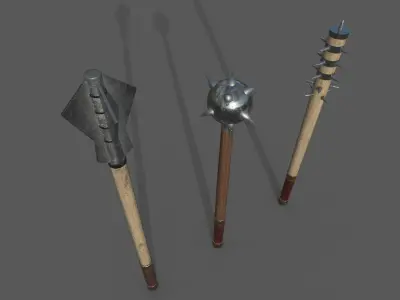 Medieval weapon pack 3D model Low-poly 3D model