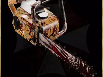 Resident Evil Chainsaw - 3D ASSET - Game Ready - 3D Art Low-poly 3D model
