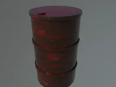 oil barrel rusted  Free low-poly 3D model