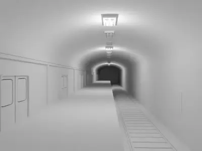 Subway Station No Material 3D model