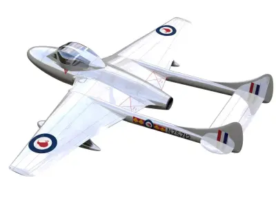 de Havilland DH100 Vampire T11 3D model buy